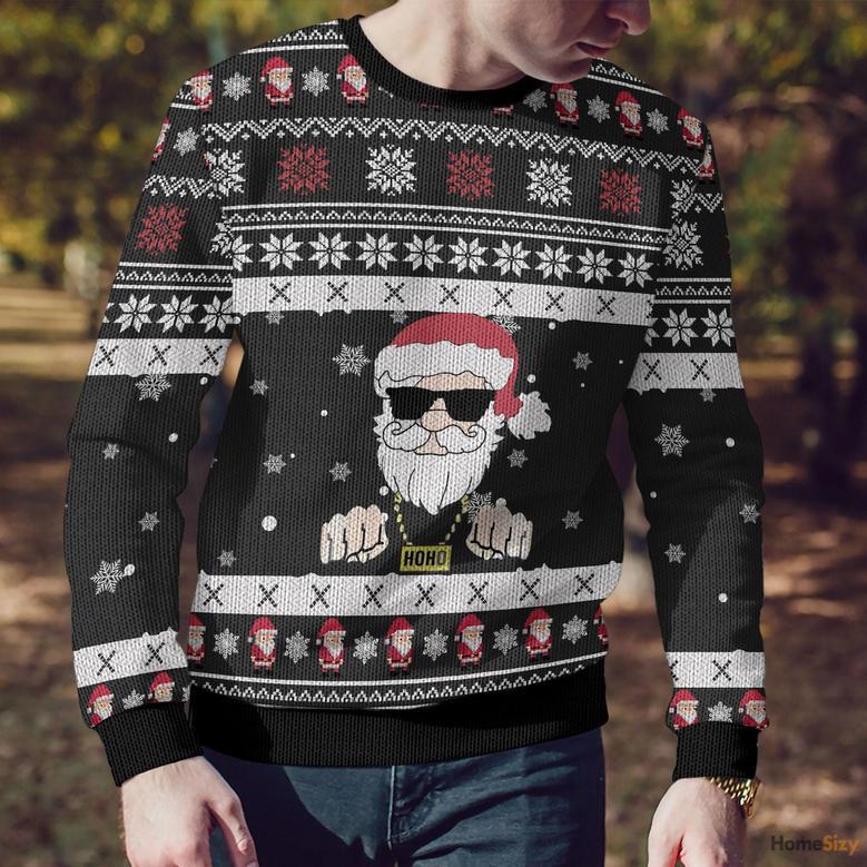 Custom Cosplay Santa Hoho Black Ugly Sweater Best Gift For Christmas