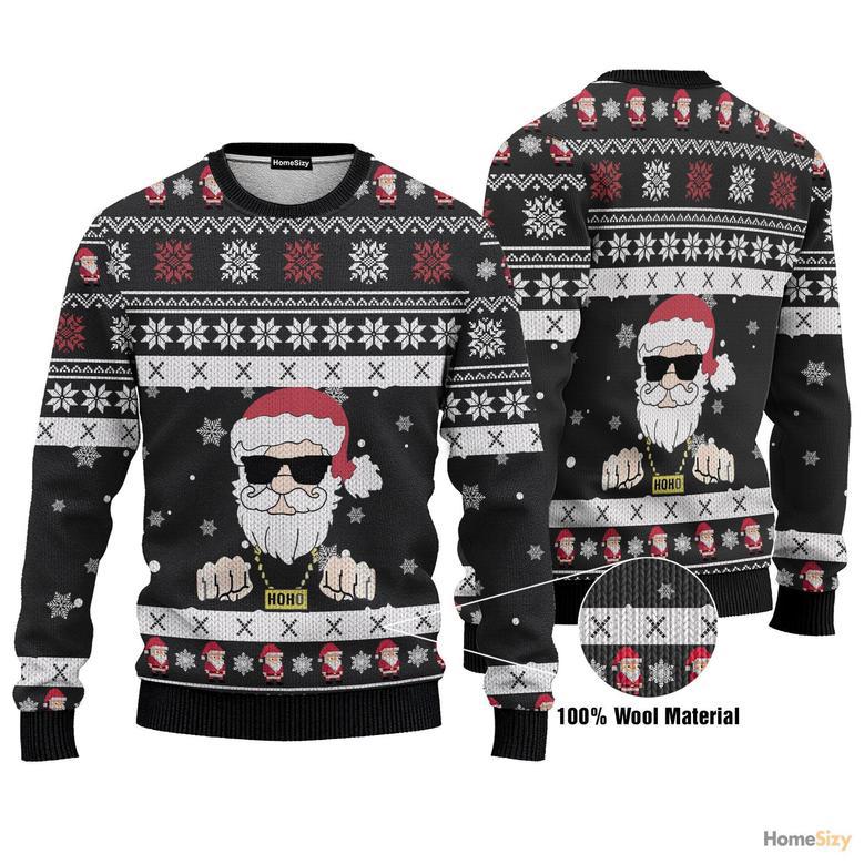 Custom Cosplay Santa Hoho Black Ugly Sweater Best Gift For Christmas