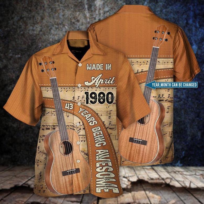 Custom Guitar Lover Years Of Being Awesome Aloha Hawaiian Shirt For Summer, Personalized Guitar Hawaiian Shirts For Men Women, Guitar Lovers