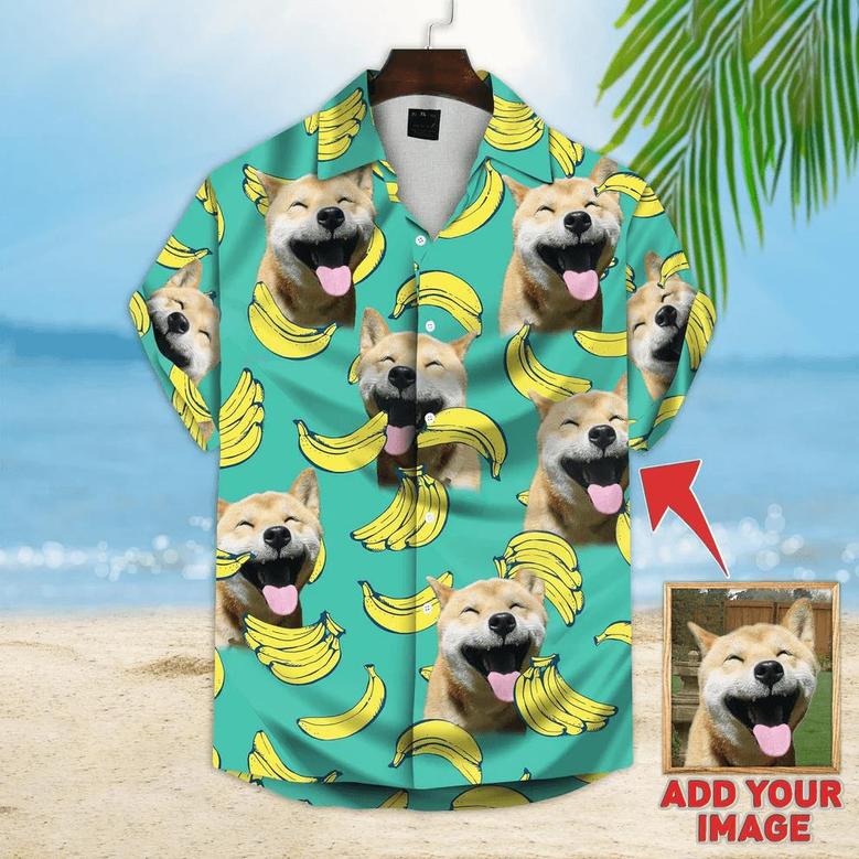 Custom Pet Dog Hawaiian shirt - Custom Photo Banana Pattern Mint Color Personalized Hawaiian Shirt - Perfect Gift For Animal Lovers, Friend, Family