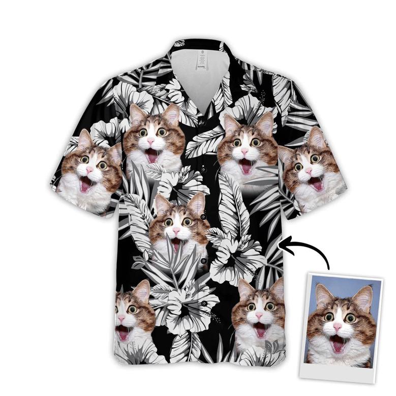 Custom Pet Dog Hawaiian shirt - Custom Photo Flowers Pattern Black Personalized Hawaiian Shirt - Perfect Gift For Animal Lovers, Friend, Family