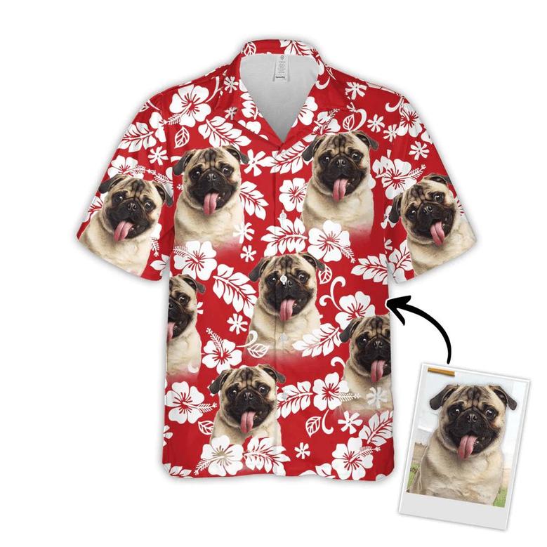 Custom Pet Dog Hawaiian shirt - Custom Photo Pet Leaves & Flowers Personalized Hawaiian Shirt - Perfect Gift For Animal Lovers, Friend, Family