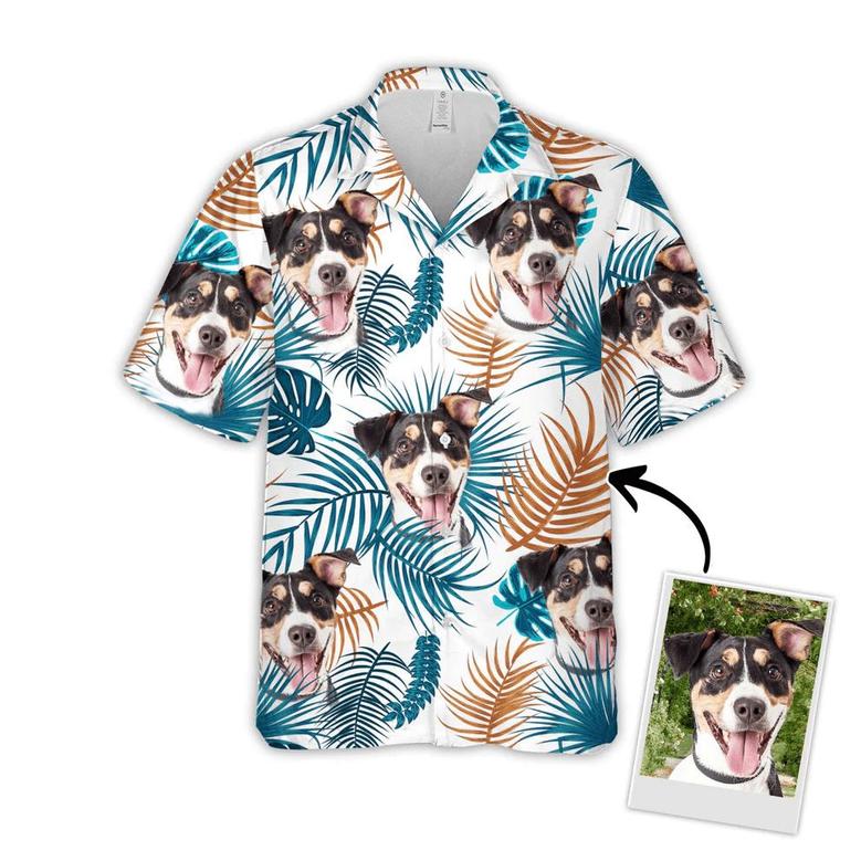 Custom Pet Dog Hawaiian Shirt - Custom Photo Pet Leaves Pattern Personalized Hawaiian Shirt - Perfect Gift For Animal Lovers, Friend, Family