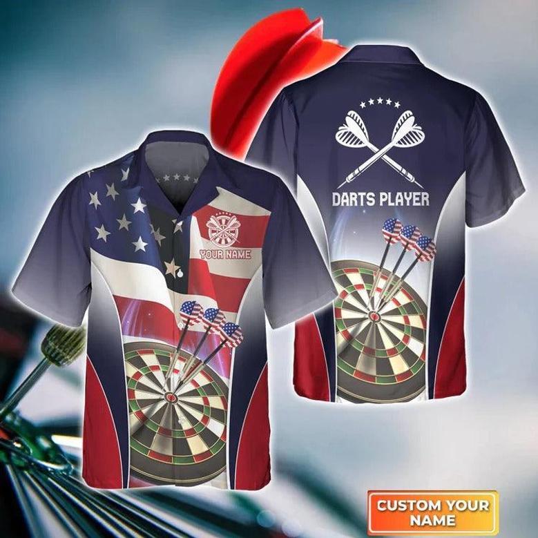 Customized Darts Hawaiian Shirt, Darts Eagle American, Personalized Name Hawaiian Shirt For Men - Perfect Gift For Darts Lovers, Darts Players