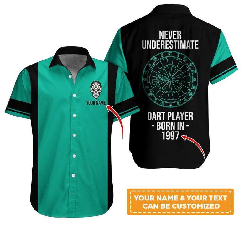 Customized Name Darts Hawaiian Shirt, Personalized Birth Years Retro Darts Hawaiian Shirts - Gift For Darts Lovers, Darts Players Uniforms
