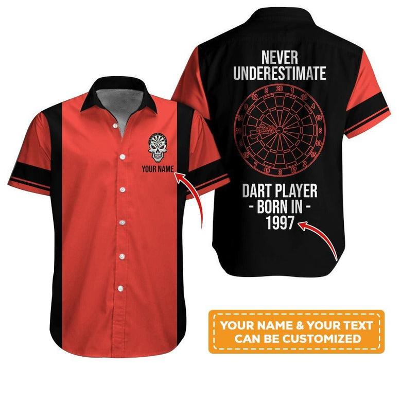 Customized Name Darts Hawaiian Shirt, Personalized Birth Years Retro Darts Hawaiian Shirts - Gift For Darts Lovers, Darts Players Uniforms