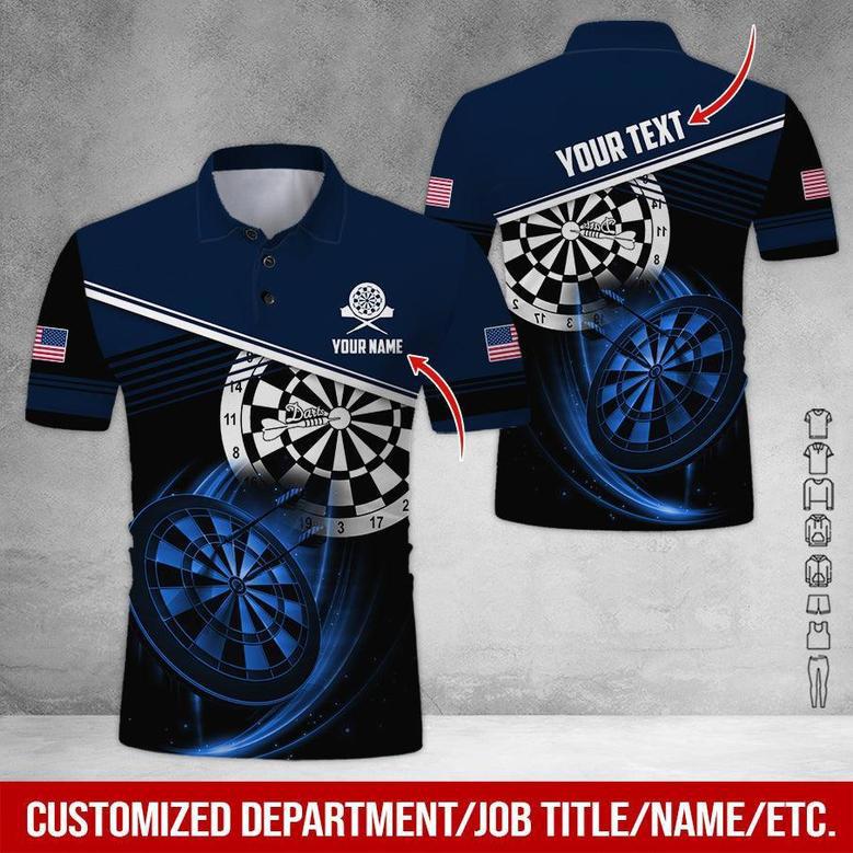 Customized Name & Text Darts Hawaiian Shirts, American Logo Personalized Name Darts Uniforms Aloha Shirt - Gift For Darts Lovers, Darts Players