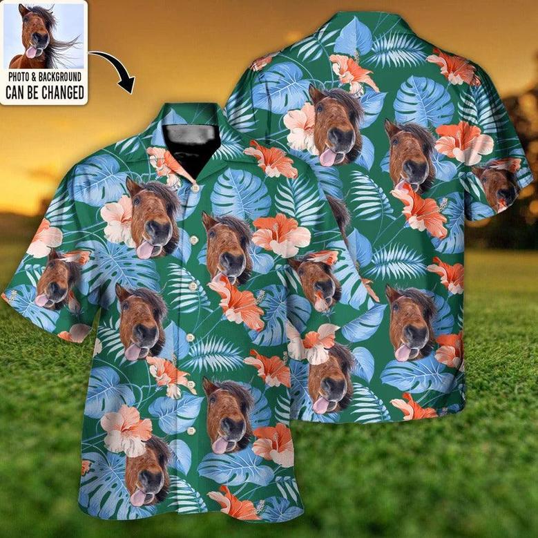 Customized Photo Horse Hawaiian Shirts For Summer - Horse You Want Tropical Custom Photo Hawaiian Shirt - Perfect Gift For Men, Horse Racing Lovers
