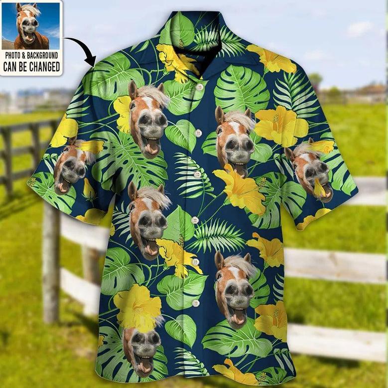 Customized Photo Horse Hawaiian Shirts For Summer - Horse You Want Tropical Custom Photo Hawaiian Shirt - Perfect Gift For Men, Horse Racing Lovers