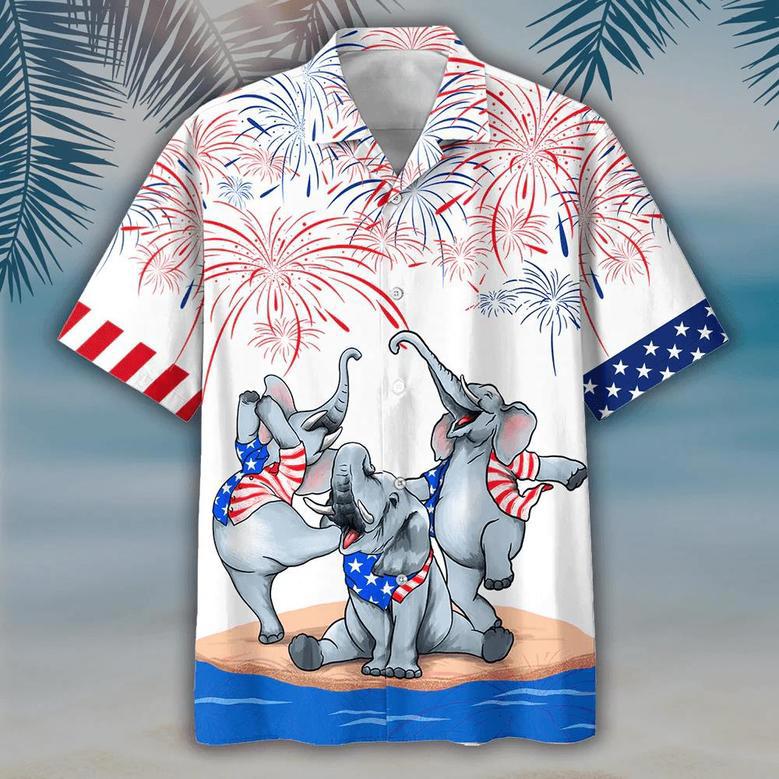 4th of july short sleeve button down