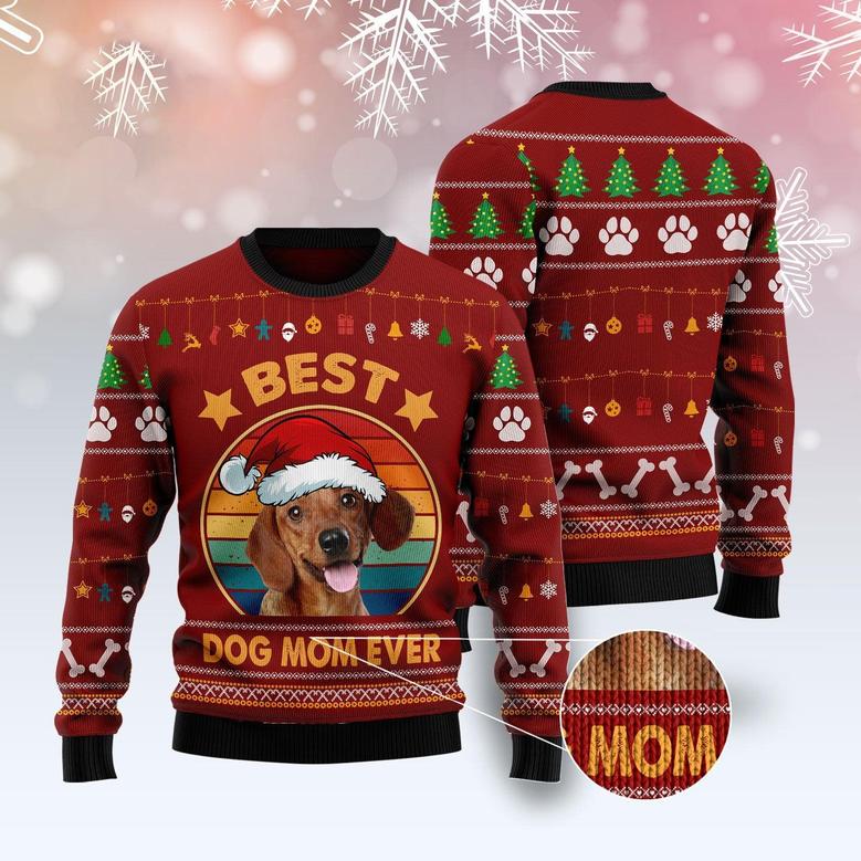 Dachshund Best Dog Mom Ever Ugly Christmas Sweater