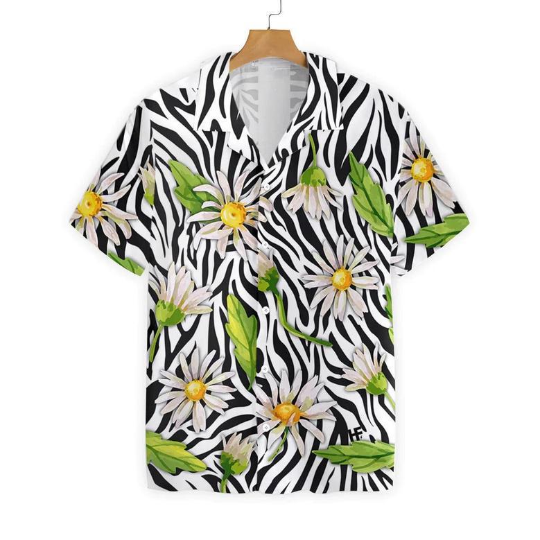 Daisy Hawaiian Shirt, Daisy Zebra Watercolor Painting Art Hawaiian Shirt, Funny Aloha Shirt - Gift For Beach Lovers, Friends, Family, Summer Lovers