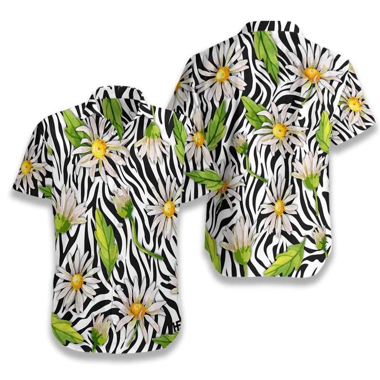 Daisy Hawaiian Shirt, Daisy Zebra Watercolor Painting Art Hawaiian Shirt, Funny Aloha Shirt - Gift For Beach Lovers, Friends, Family, Summer Lovers