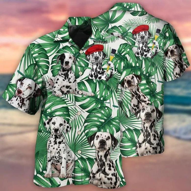 Dalmatian Aloha Hawaii Shirt - Dalmatian And Tropical Leaf Hawaiian Shirt For Summer - Perfect Gift For Dog Lovers, Friend, Family