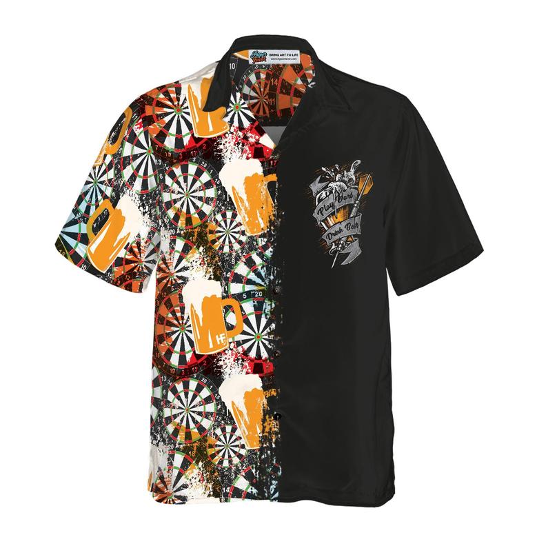 Darts Hawaiian Shirt, Play Darts And Drink Beer, Colorful Summer Aloha Shirt For Men Women, Gift For Friend, Family, Husband, Wife