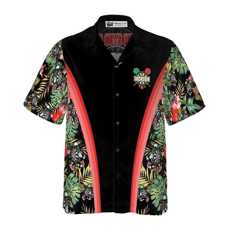 Darts Hawaiian Shirt Tropical Custom Name, Old Guys Rule Board Meeting Personalized Aloha Shirt For Summer, Perfect Gift For Friend, Darts Lovers