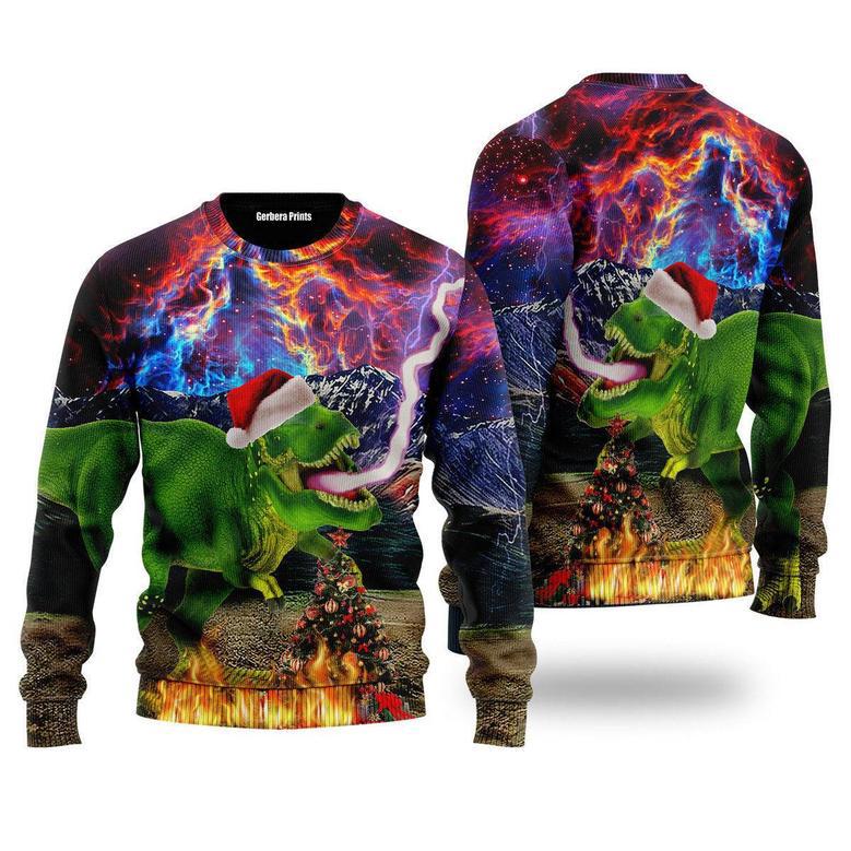 Dinosaur Jurassic Park Ugly Christmas Sweater For Men & Women