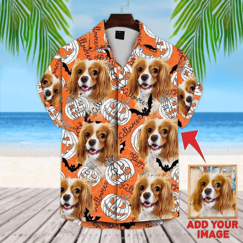 Dog Custom Hawaiian Shirt - Custom Photo Pet Pumpkin Pattern Personalized Hawaiian Shirt - Perfect Gift For Dog Lovers, Friend, Family