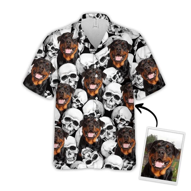 Dog Custom Hawaiian Shirt - Custom Photo Pet Skull Pattern Personalized Hawaiian Shirt - Perfect Gift For Dog Lovers, Friend, Family