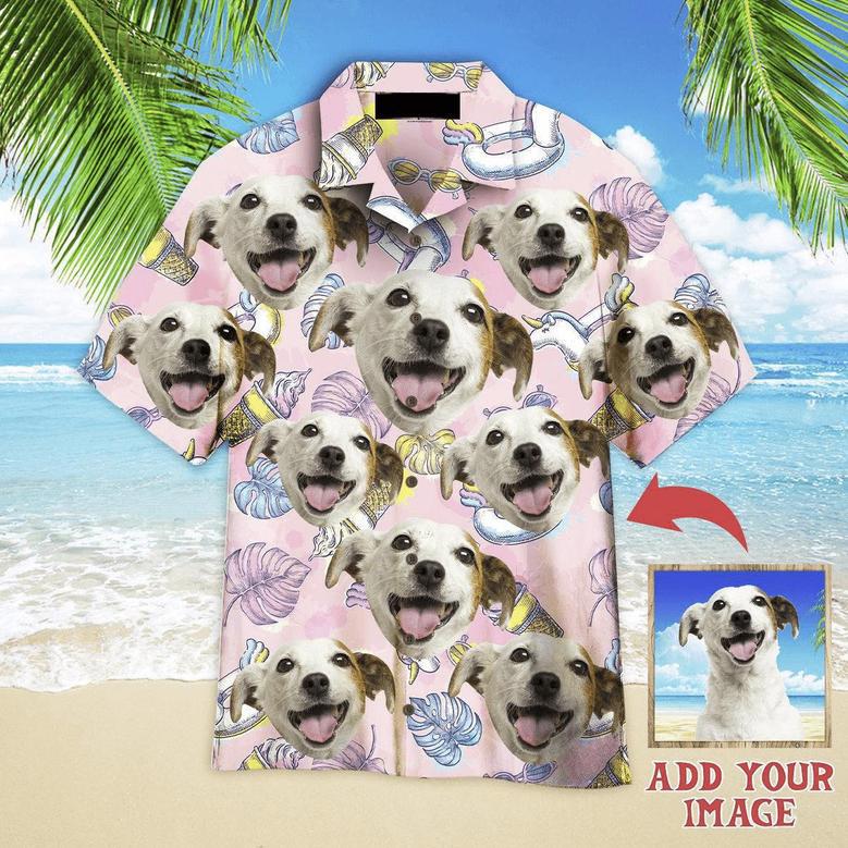 Dog Hawaiian Shirt Custom Photo, Dog On Pink Background Personalized Hawaiian Shirt - Perfect Gift For Dog Lovers, Family, Friends