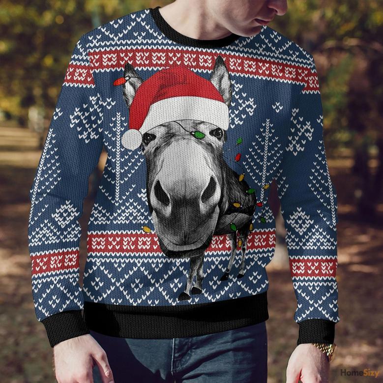 Donkey Funny Christmas Ugly Christmas Sweater