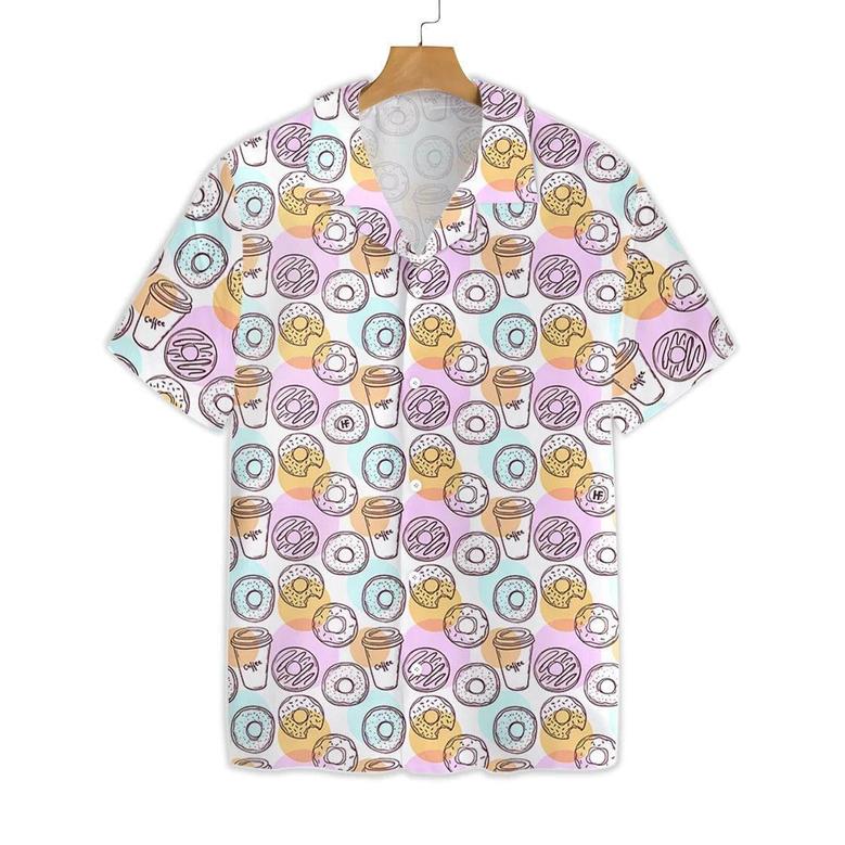 Donut Aloha Hawaiian Shirt, Funny Donut And Coffee Seamless Pattern Hawaiian Shirt, Coffee Hawaiian Shirt - Gift For Men Women, Friends, Family