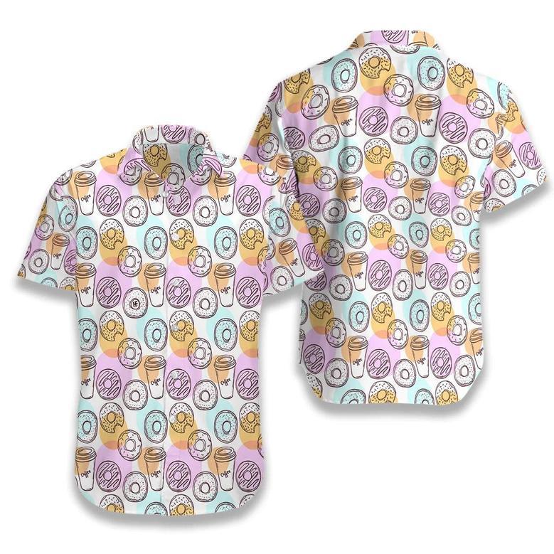 Donut Aloha Hawaiian Shirt, Funny Donut And Coffee Seamless Pattern Hawaiian Shirt, Coffee Hawaiian Shirt - Gift For Men Women, Friends, Family