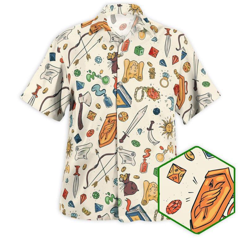 Dragon Aloha Hawaiian Shirt For Summer, Button Up Dungeons and Dragons Pattern Hawaiian Shirts Outfit For Men Women, Dragon Lovers