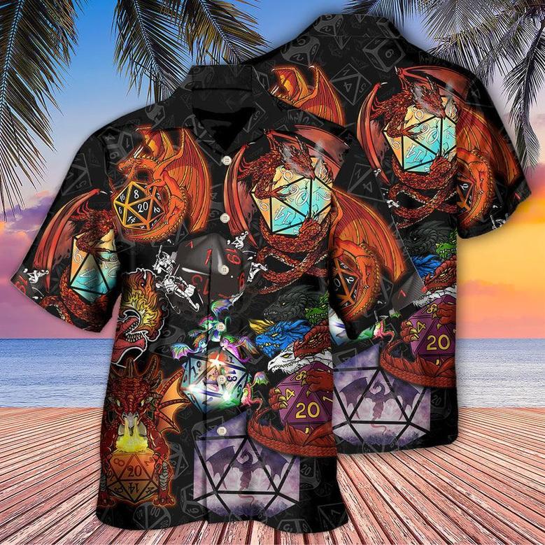 Dragon Dice Aloha Hawaiian Shirt For Summer, Fire Dragon Art Hawaiian Shirts Outfit For Men Women, Dragon Lovers