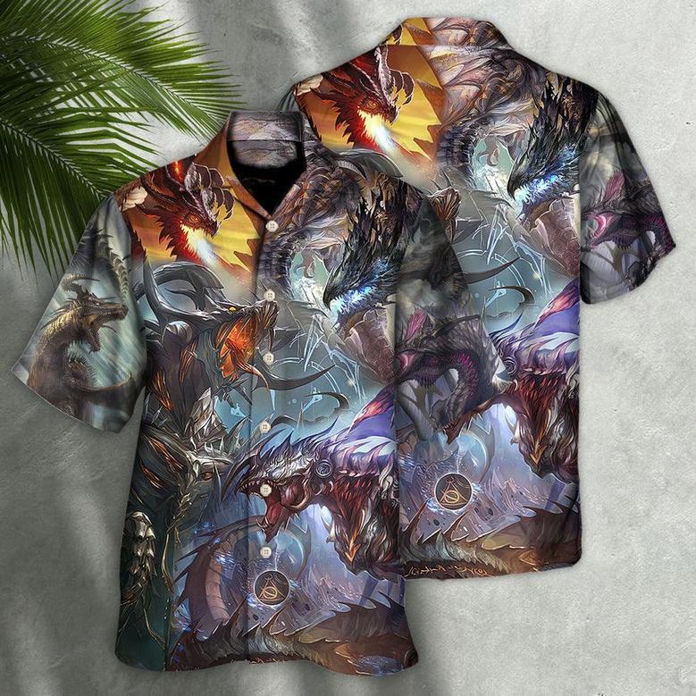 Dragon Fantasy Aloha Hawaiian Shirt For Summer, World Dragon Magic Hawaiian Shirts Outfit For Men Women, Dragon Lovers