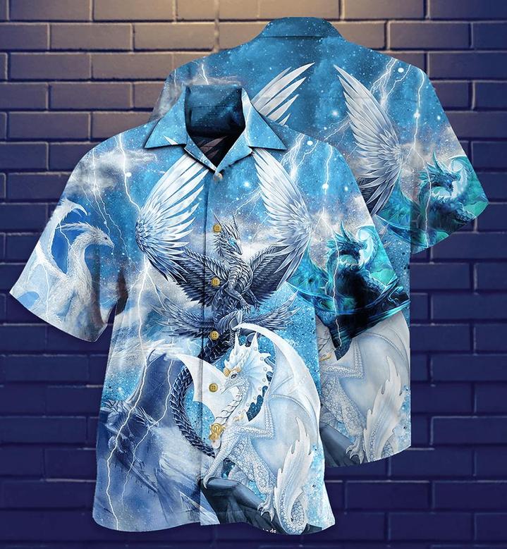 Dragon Snow Aloha Hawaiian Shirt For Summer, Dragon Love Life Amazing Galaxy Sky Hawaiian Shirts Outfit For Men Women, Dragon Lovers