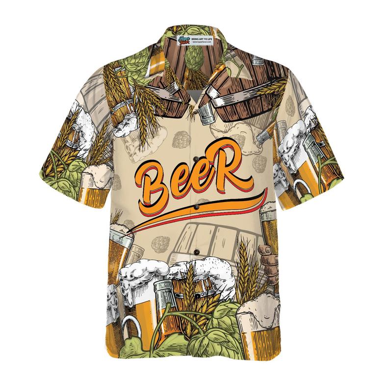 Drinking Beer Aloha Hawaiian Shirt For Summer, Colorful Shirt For Men Women, Perfect Gift For Friend, Team, Family, Beer Lovers