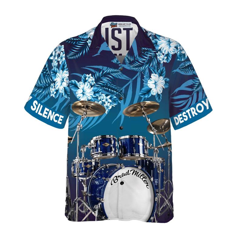 Drum Tropical Custom Name Hawaiian Shirt, I Am A Drummer, Personalized Colorful Summer Aloha Shirt For Men Women, Perfect Gift For Friend, Drum Lovers