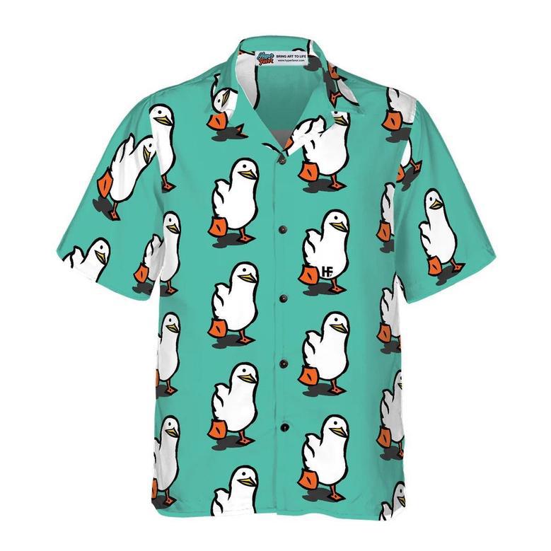 Duck Hawaiian Shirt, Ducks In Tiffany Blue Aloha Shirt For Men Women - Perfect Gift For Duck Lovers, Husband, Boyfriend, Friend, Family