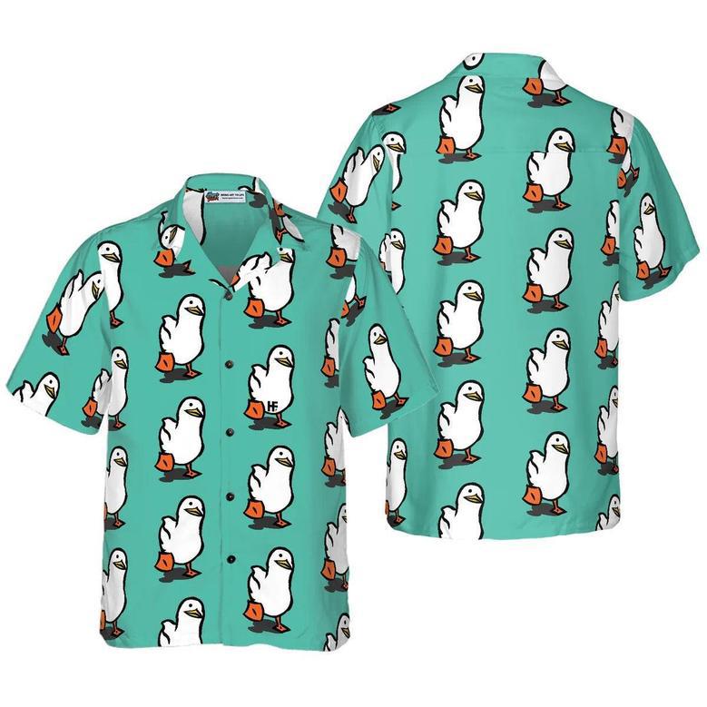 Duck Hawaiian Shirt, Ducks In Tiffany Blue Aloha Shirt For Men Women - Perfect Gift For Duck Lovers, Husband, Boyfriend, Friend, Family