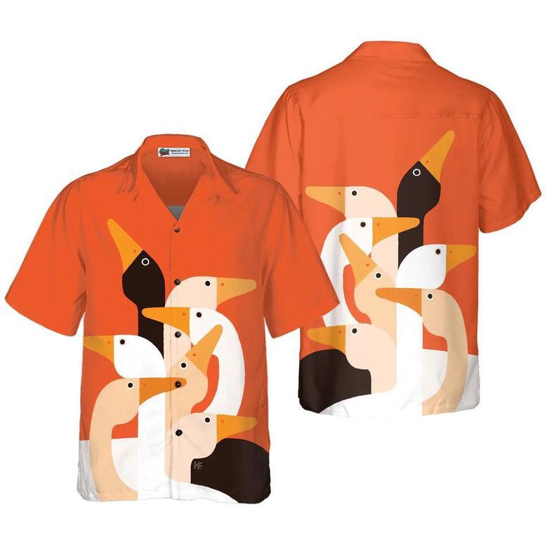 Duck Hawaiian Shirt, Ducks On Art, Funny Duck Aloha Shirt For Men