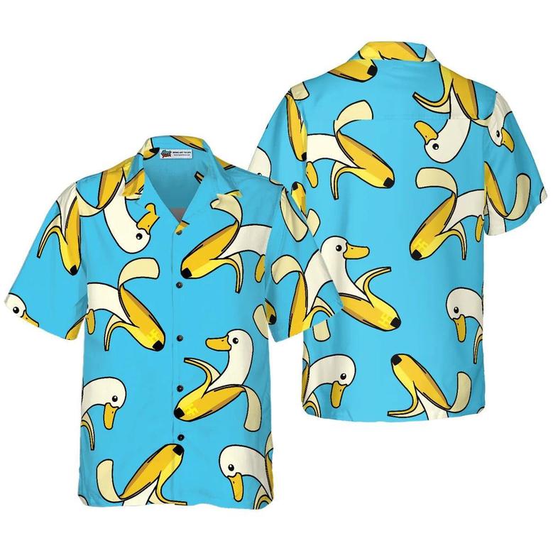 Duck Hawaiian Shirt, Funny Cute Banana Duck Aloha Shirt For Men Women - Perfect Gift For Duck Lovers, Husband, Boyfriend, Friend, Family, Wife