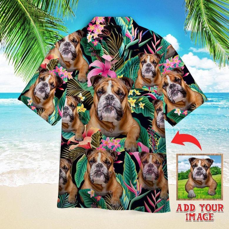 English Bulldog Custom Photo Hawaiian Shirt, Personalized Hawaiian Shirts - Perfect Gift For Dog Lovers, Family, Friends