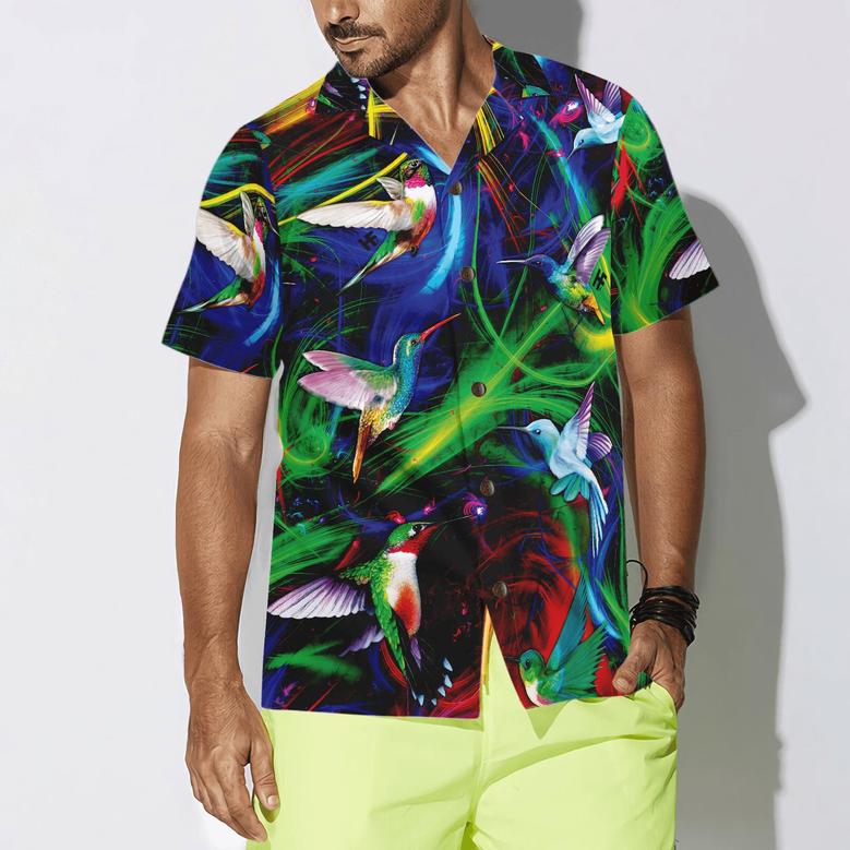 Fantasy Hummingbird Hawaiian Shirt, Colorful Summer Aloha Shirts For Men Women, Perfect Gift For Husband, Wife, Boyfriend, Friend