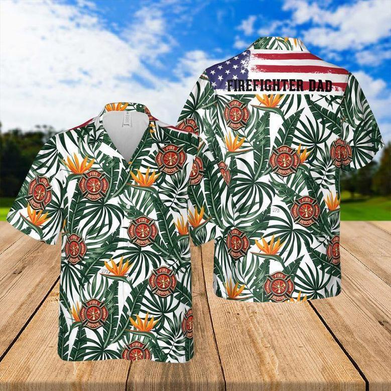 Firefighter Aloha Hawaiian Shirts For Summer, Fire Logo Tropical Hawaiian Shirt For Men Women, Beach Wear Gift For Firefighter, Friend, Family