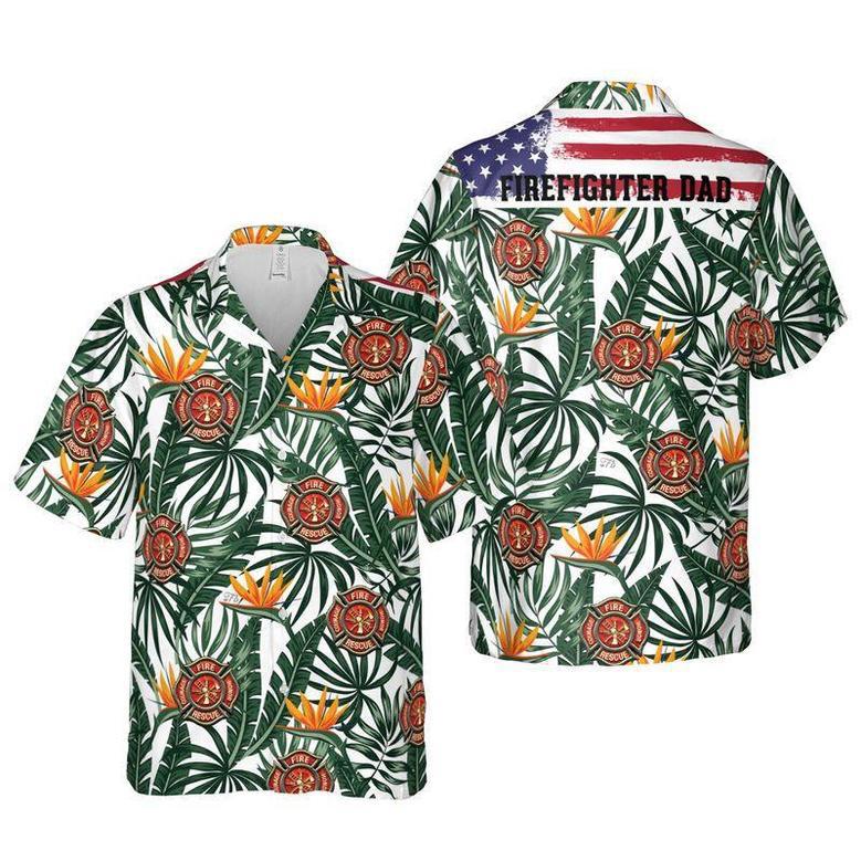 Firefighter Aloha Hawaiian Shirts For Summer, Fire Logo Tropical Hawaiian Shirt For Men Women, Beach Wear Gift For Firefighter, Friend, Family