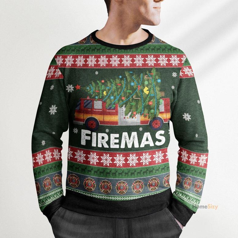 Firefighter Fireman Ugly Christmas Sweater For Men And Women