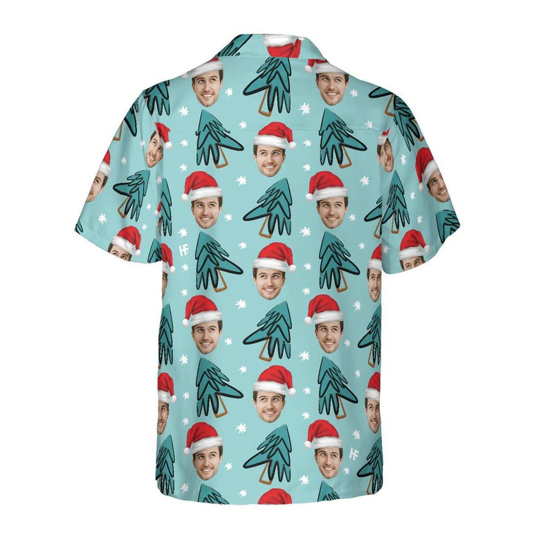 Funny Custom Face Christmas Tree Hawaiian Shirt, Custom Photo Hawaiian Shirt - Personalized Summer Gifts For Men, Women