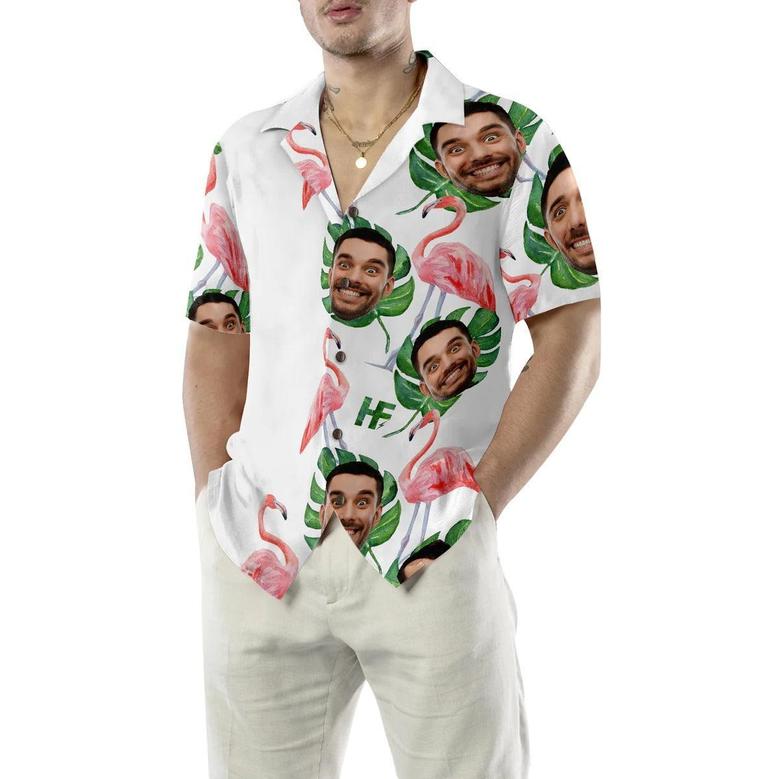 Funny Custom Face Flamingo Pattern Hawaiian Shirt, Custom Photo Hawaiian Shirt - Personalized Summer Gifts For Men, Women