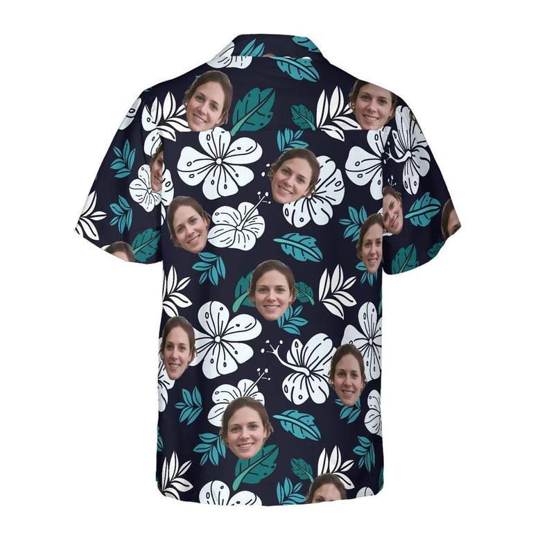 Funny Custom Face Floral Pattern seamless Hawaiian Shirt, Custom Photo Hawaiian Shirt - Personalized Summer Gifts For Men, Women