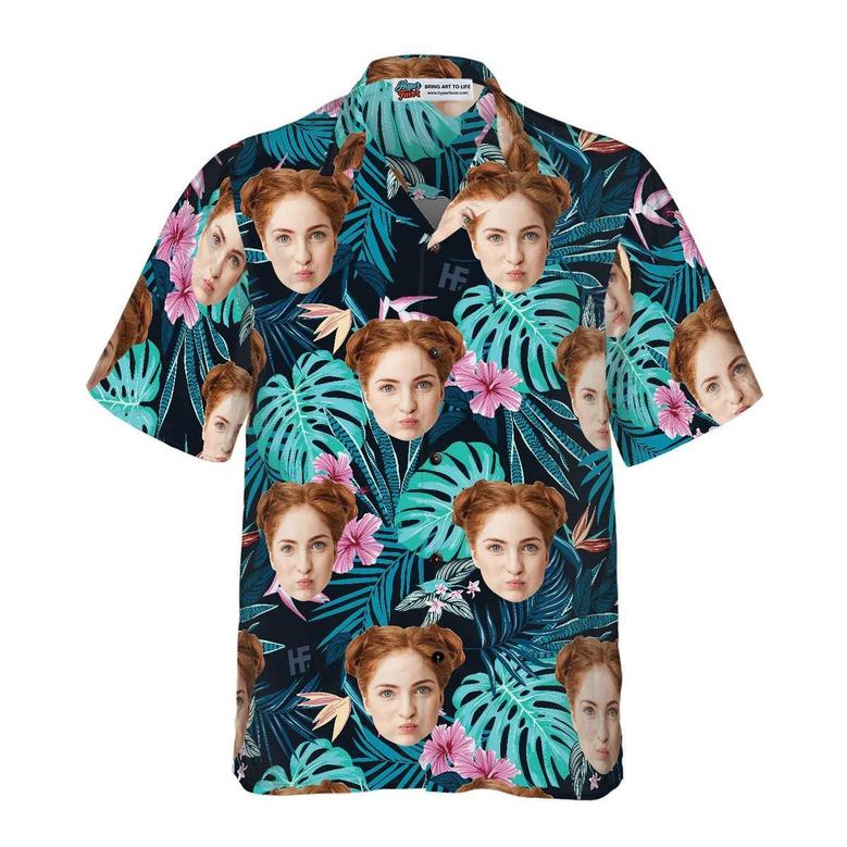 Funny Custom Face Tropical Pattern Hawaiian Shirt, Custom Photo Hawaiian Shirt - Personalized Summer Gifts For Men, Women