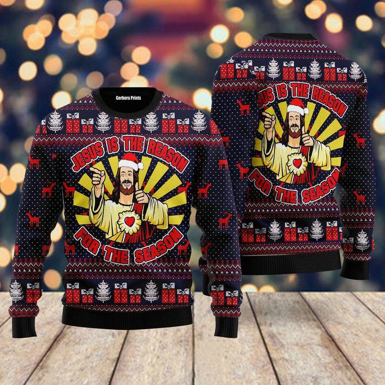 Funny Jesus Is The Reason For The Season Ugly Christmas Sweater