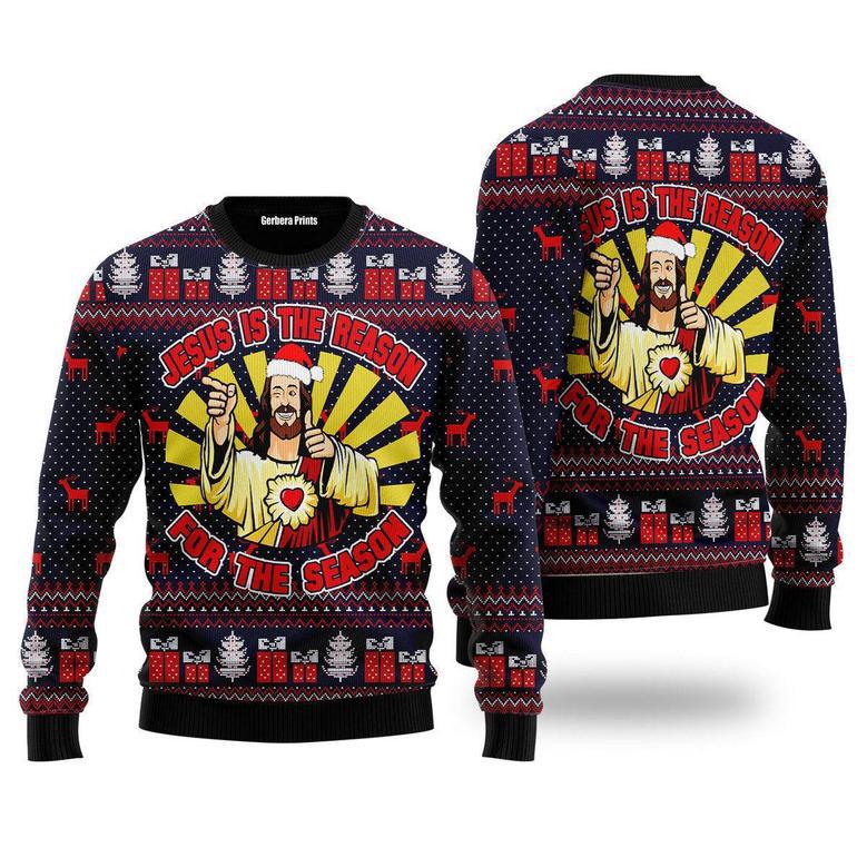 Funny Jesus Is The Reason For The Season Ugly Christmas Sweater