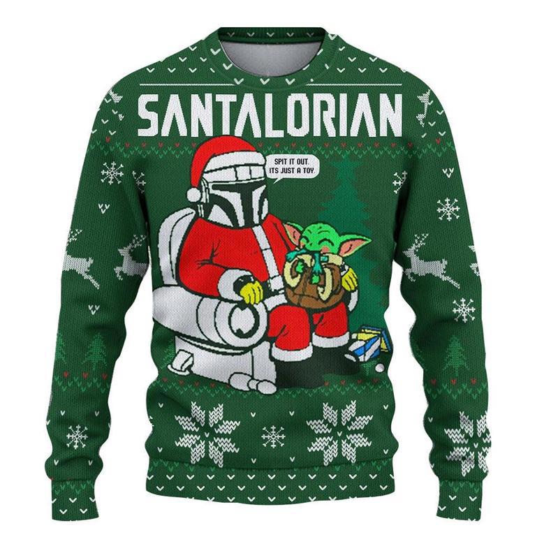 Funny The Santalorian Star Wars Ugly Christmas Sweaters