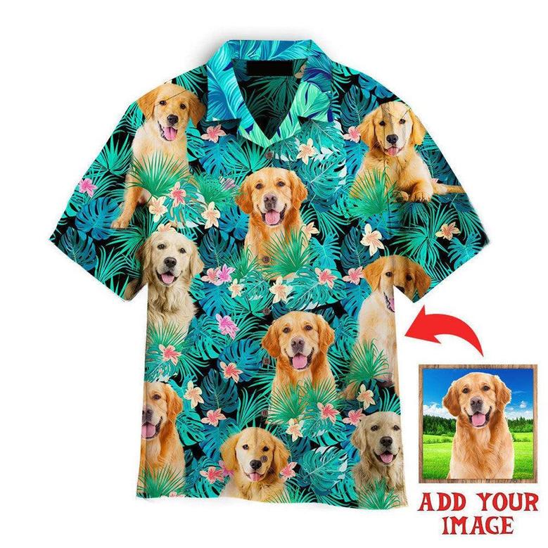 Golden Retriever Hawaiian Shirt Custom Photo, Dog Tropical Personalized Hawaiian Shirts - Perfect Gift For Dog Lovers, Family, Friends
